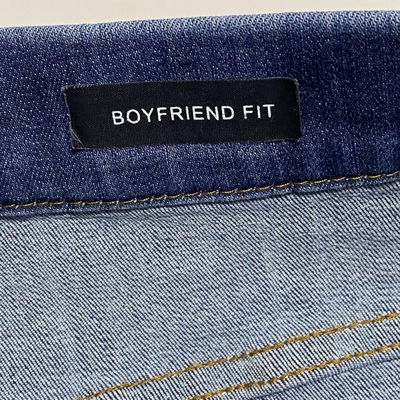 Judy Blue Boyfriend Fit Pull On Blue Jeans Distressed Elastic Waist Womens 13/31 - Picture 9 of 10